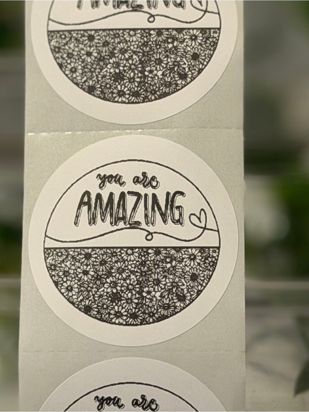 You Are Amazing Encouragement Stickers 2” Round Floral Labels 200 Count